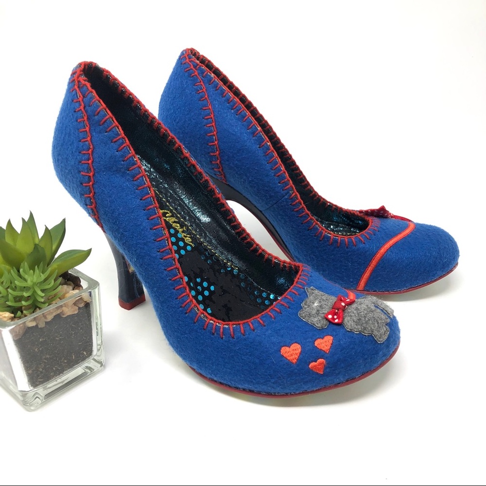 Irregular Choice Blue Scottie Dog Heels Shoes